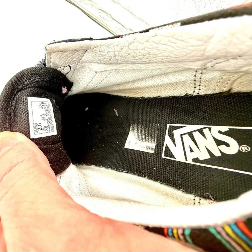 Vans‎ Kids Black Sneakers with Rainbow Accents